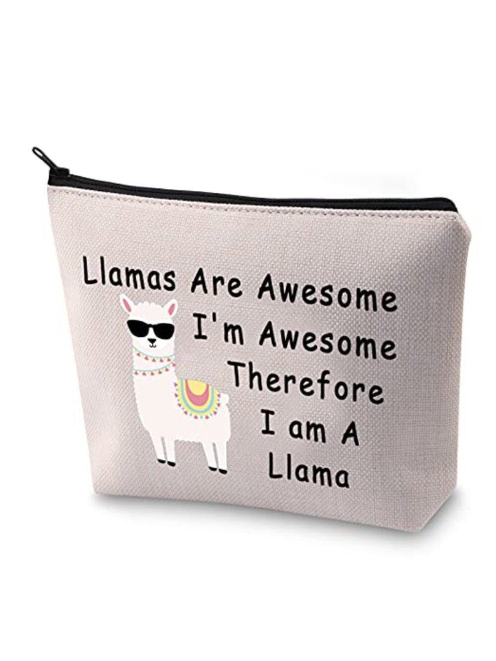 Llama Lover Makeup Bag Polyester Metal Zipper Vintage Cosmetic Pouch Travel